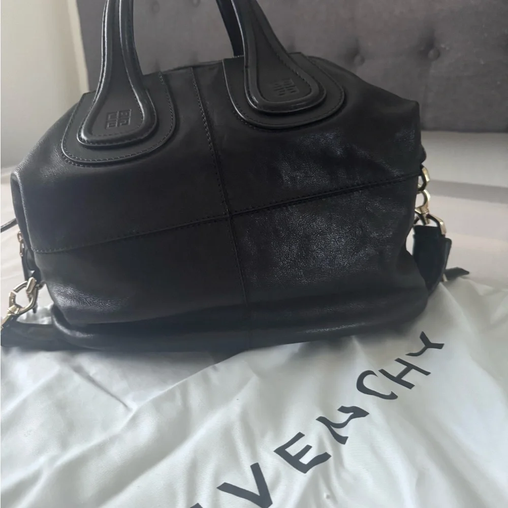 Givenchy Black Leather Satchel with Gold Hardware